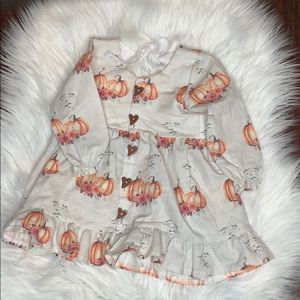 Baby Girls Pumpkin Print Dress